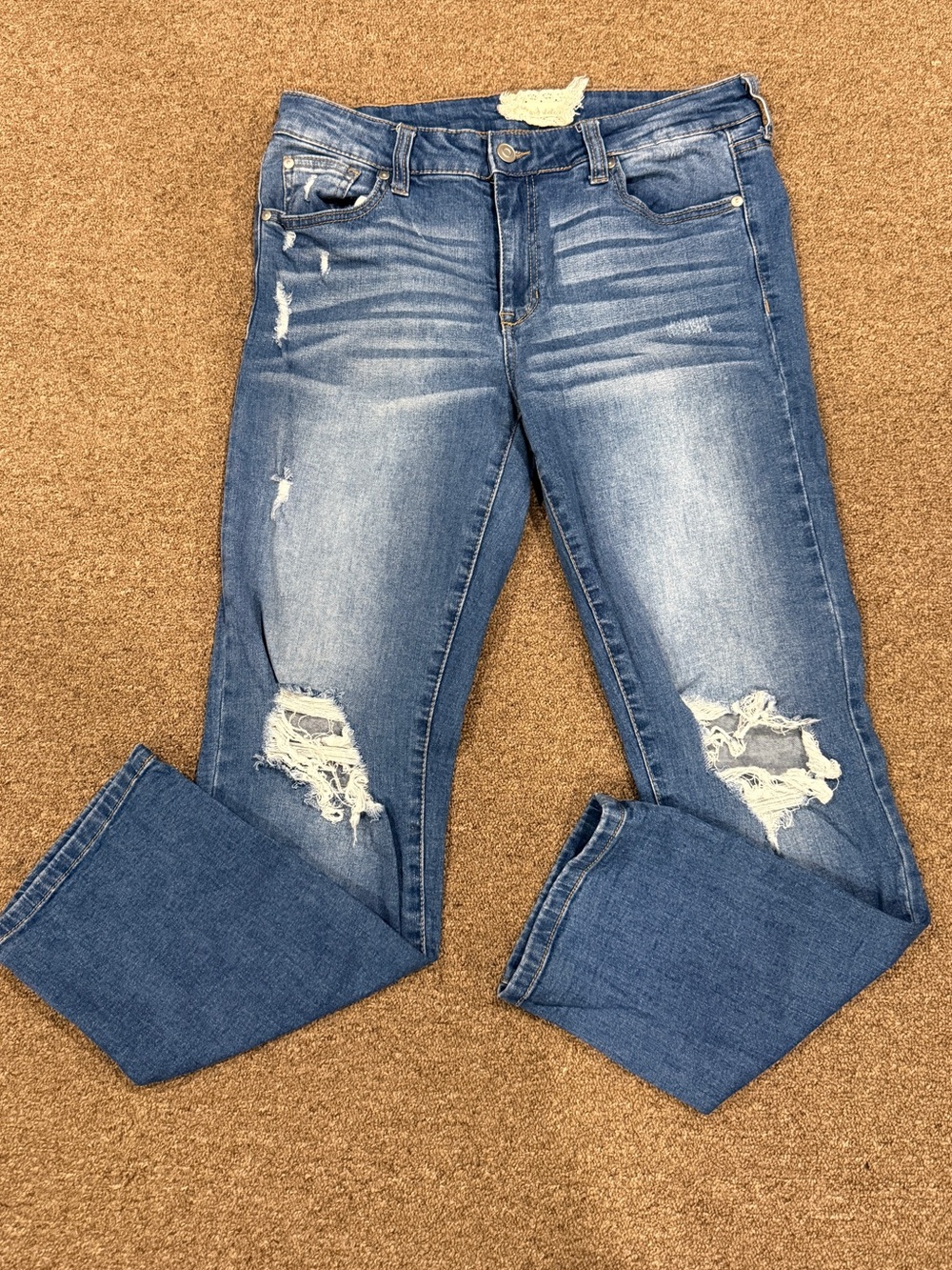 Altar'd State Distressed Blue Ankle Jeans